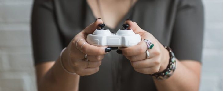 woman playing video game